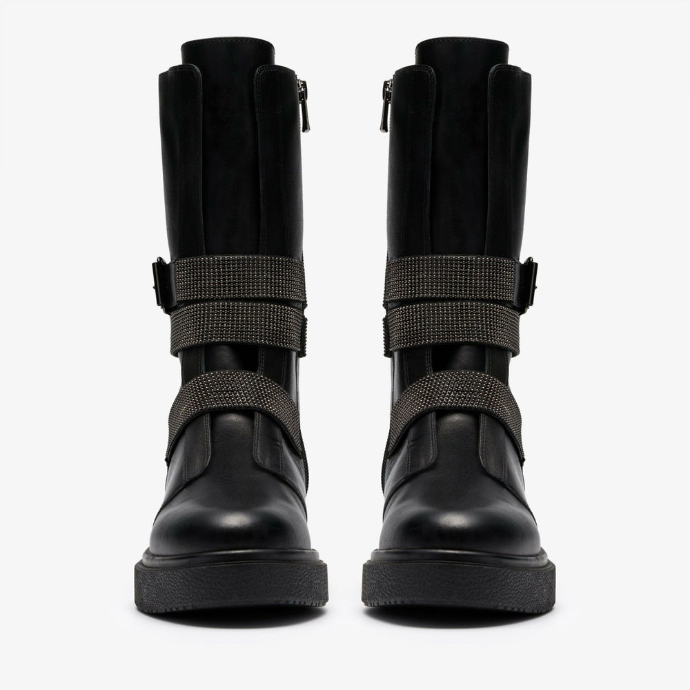 Muster Chain Black Leather | Clarks for sale