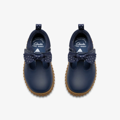 Cove Bow Toddler Navy Leather | Clarks online