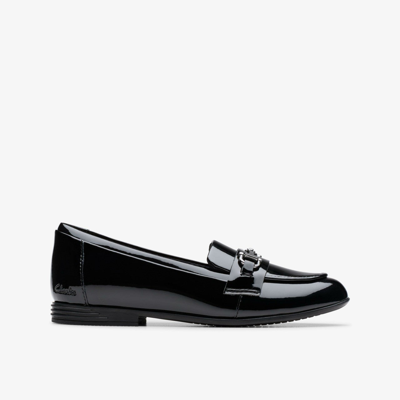Finja Loafer Older Black Patent | Clarks discount