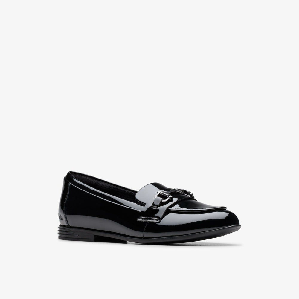 Finja Loafer Older Black Patent | Clarks discount