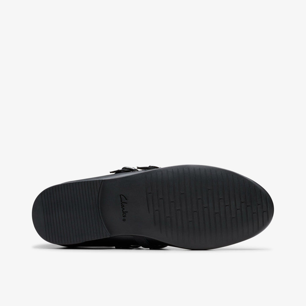 Finja Bar Youth Black Leather | Clarks for sale
