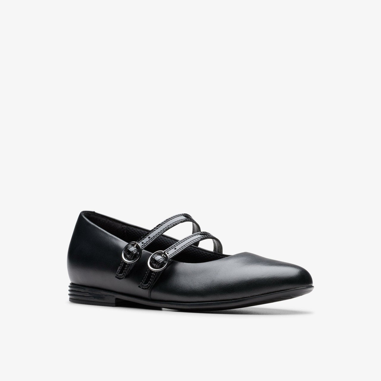 Finja Bar Youth Black Leather | Clarks for sale