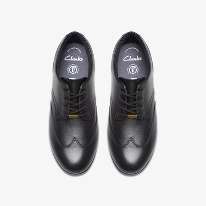 Finja Wing Youth Black Leather | Clarks online