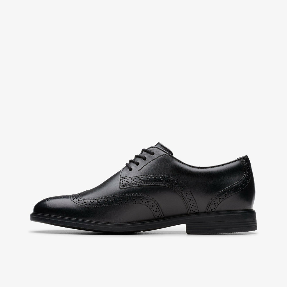 Jonwin Wing Youth Black Leather | Clarks online