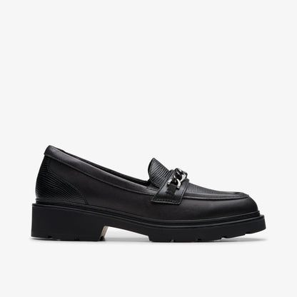 Eris Edge Youth Black Leather | Clarks for sale