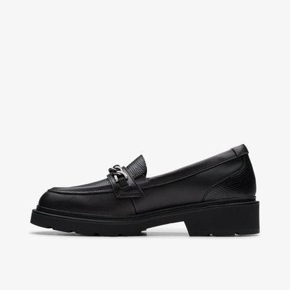 Eris Edge Youth Black Leather | Clarks for sale