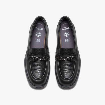 Eris Edge Youth Black Leather | Clarks for sale