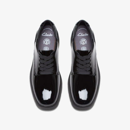 Eris Pure Youth Black Patent | Clarks Sale