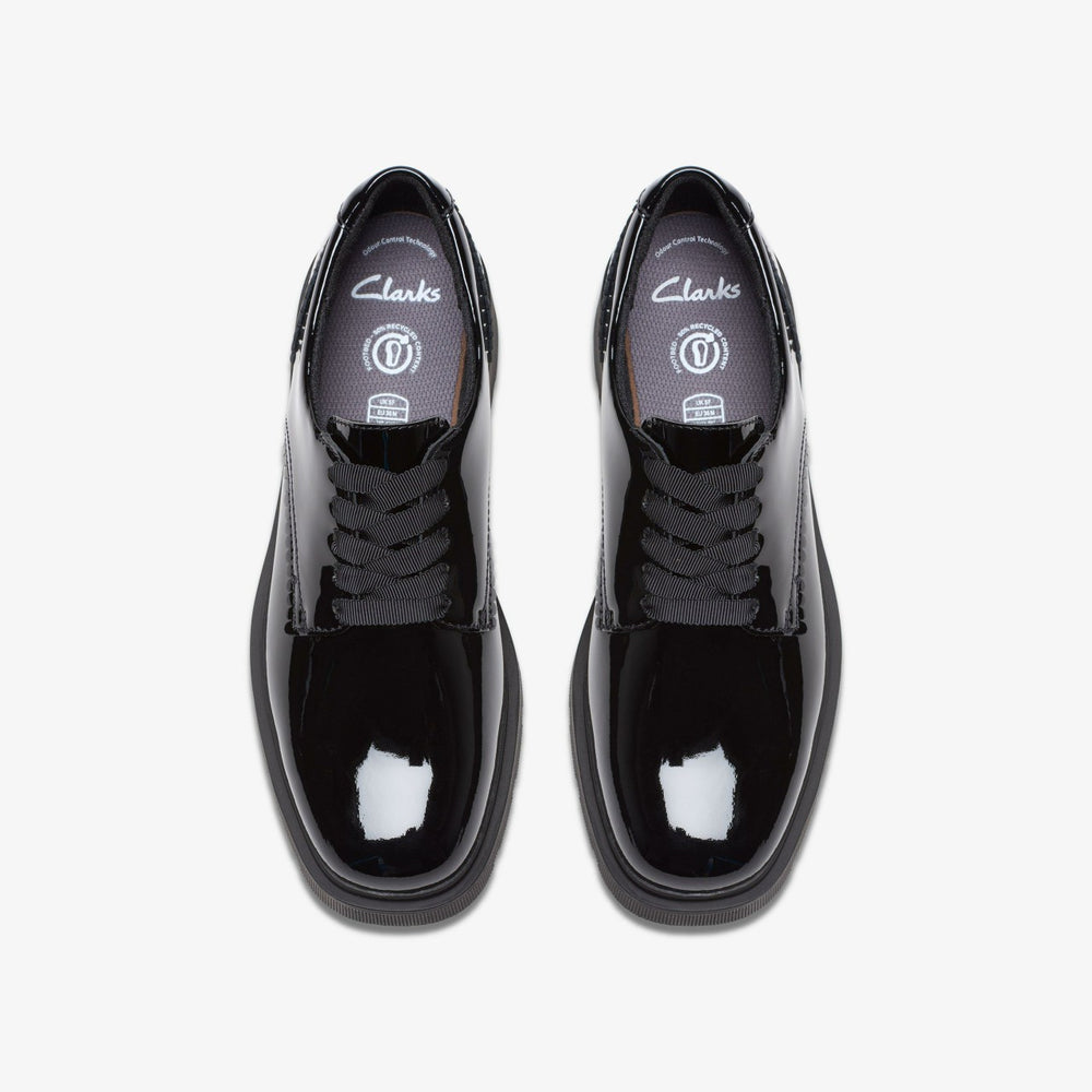 Eris Pure Youth Black Patent | Clarks Sale