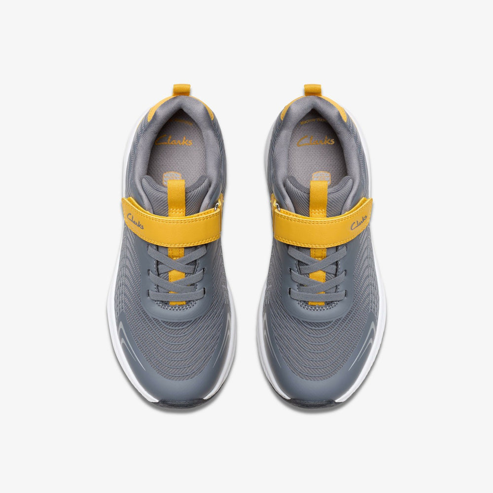 Deyes Dash Kid Grey Synthetic | Clarks Sale