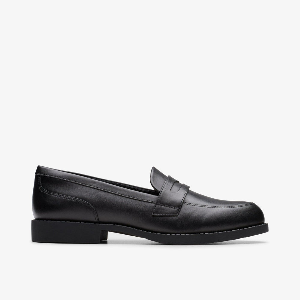 Tapa Edge Youth Black Leather | Clarks for sale