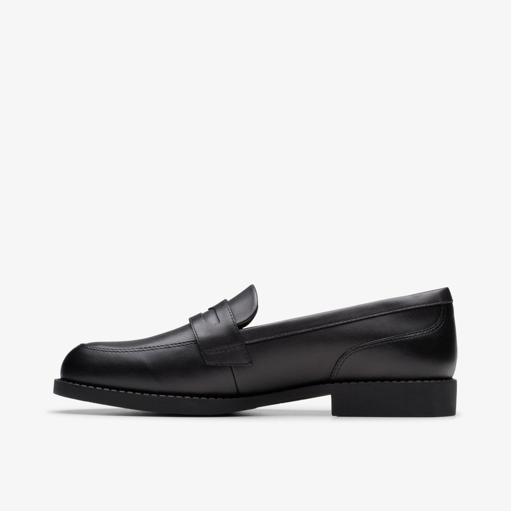 Tapa Edge Youth Black Leather | Clarks for sale