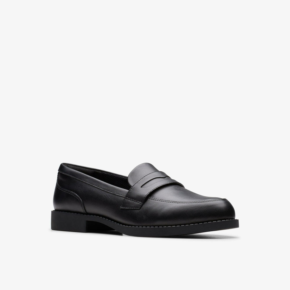 Tapa Edge Youth Black Leather | Clarks for sale