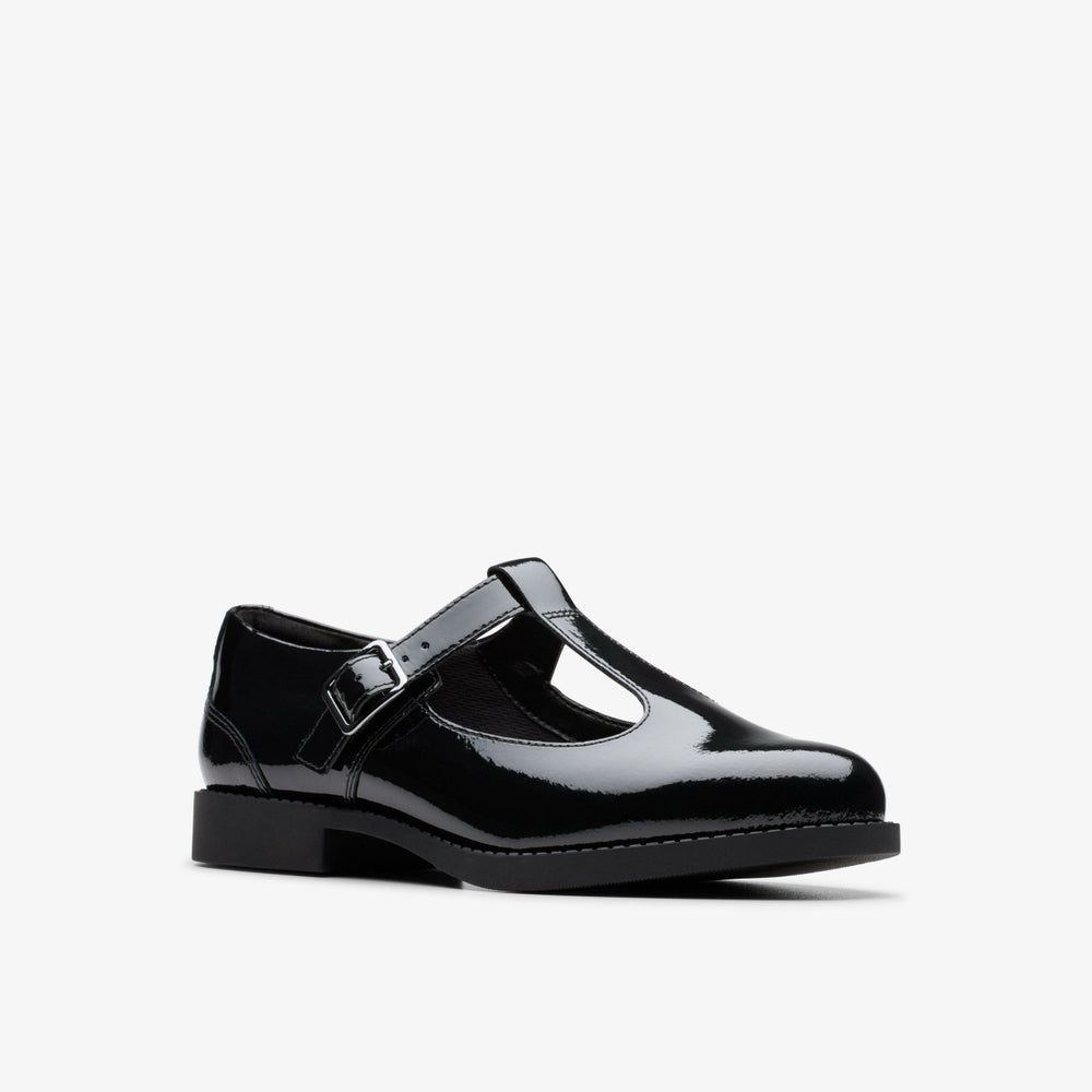 Tapa Hope Youth Black Patent | Clarks for sale