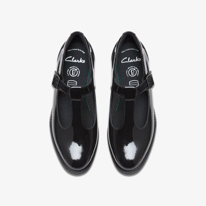 Tapa Hope Youth Black Patent | Clarks for sale