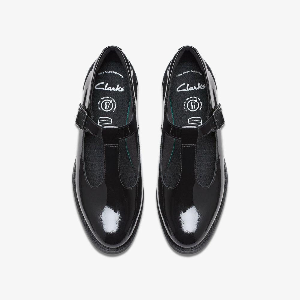 Tapa Hope Youth Black Patent | Clarks for sale