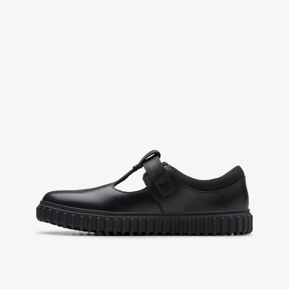Cove Hope Kid Black Leather | Clarks for sale
