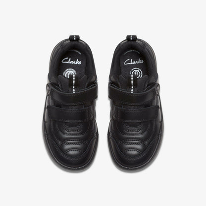 Laser Cross Kid Black Leather | Clarks outlet