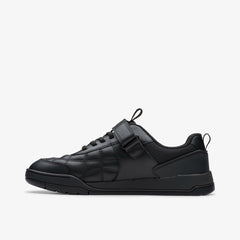 Laser Cross Youth Black Leather | Clarks discount