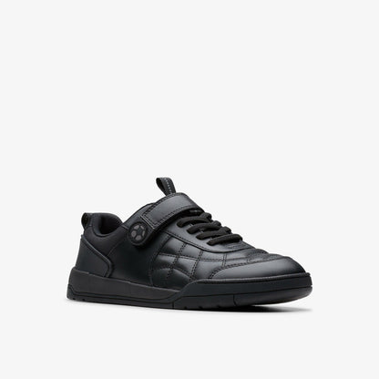 Laser Cross Youth Black Leather | Clarks discount