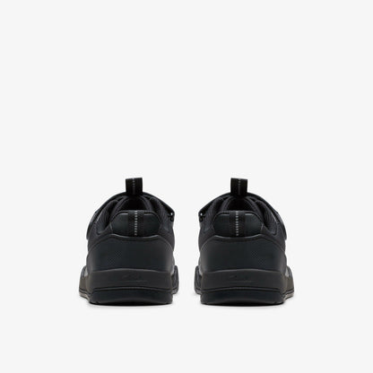 Laser Cross Youth Black Leather | Clarks discount