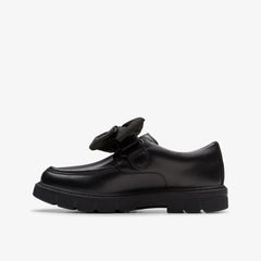 Lorcam Bow Kid Black Leather | Clarks for sale