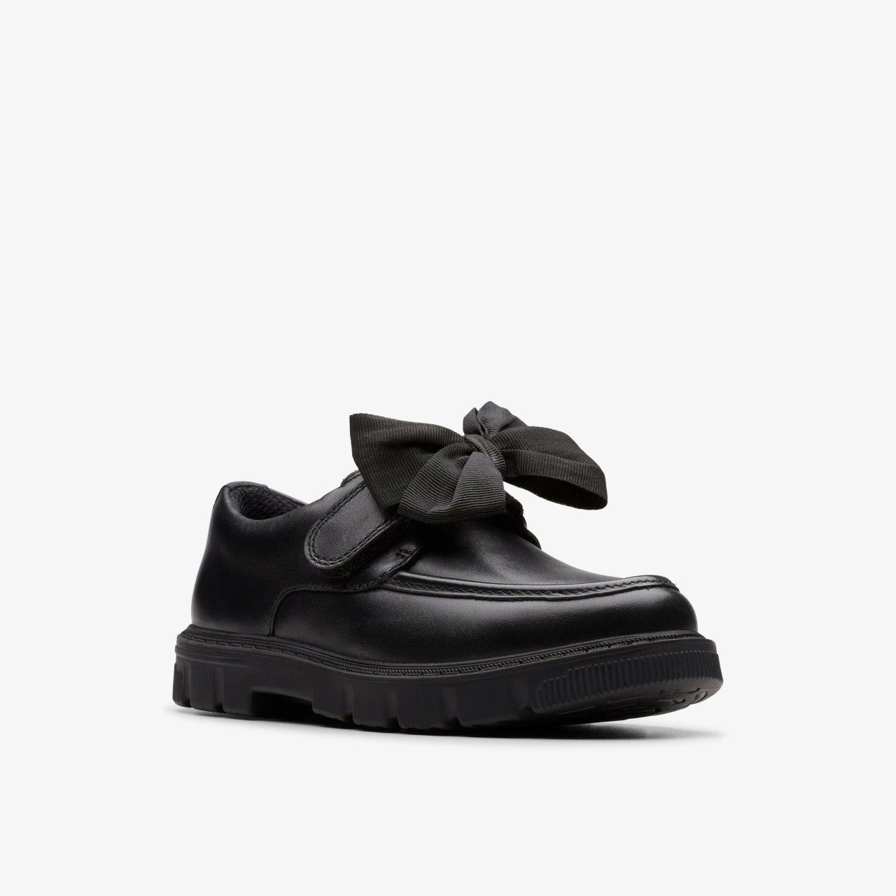 Lorcam Bow Kid Black Leather | Clarks for sale