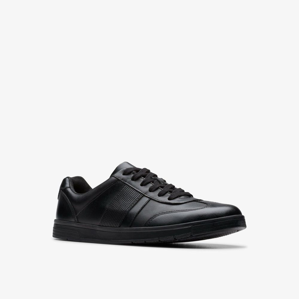 Disco Pace Youth Black Leather | Clarks for sale
