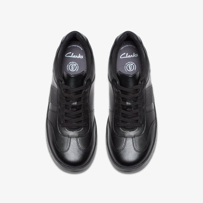 Disco Pace Youth Black Leather | Clarks for sale