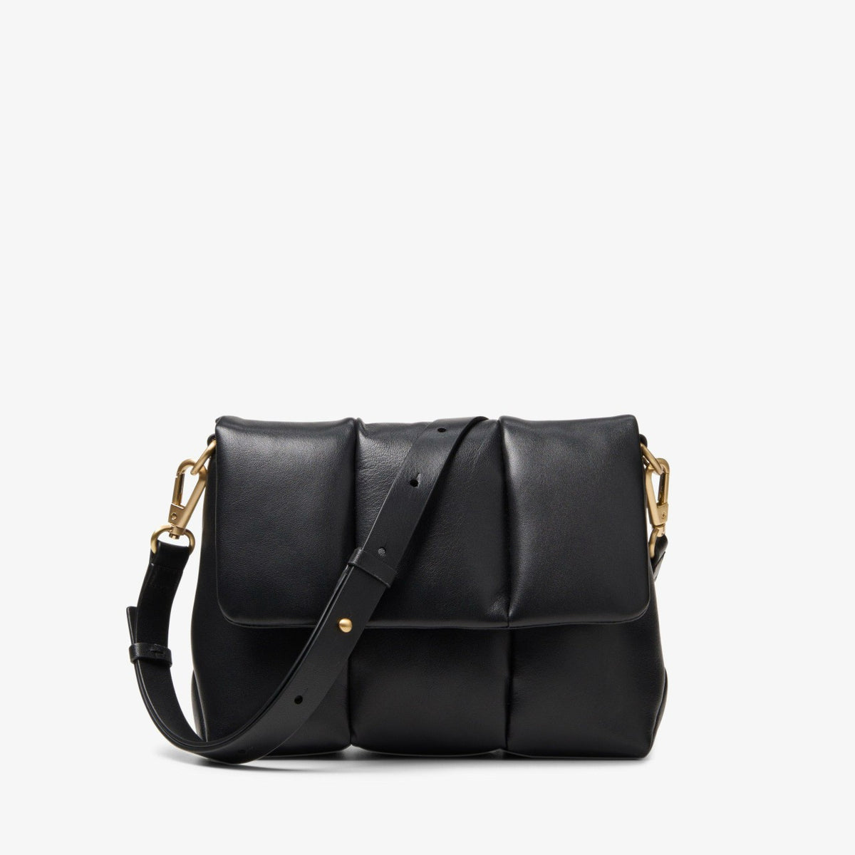 Puffy Crossbody Black Leather | Clarks discount