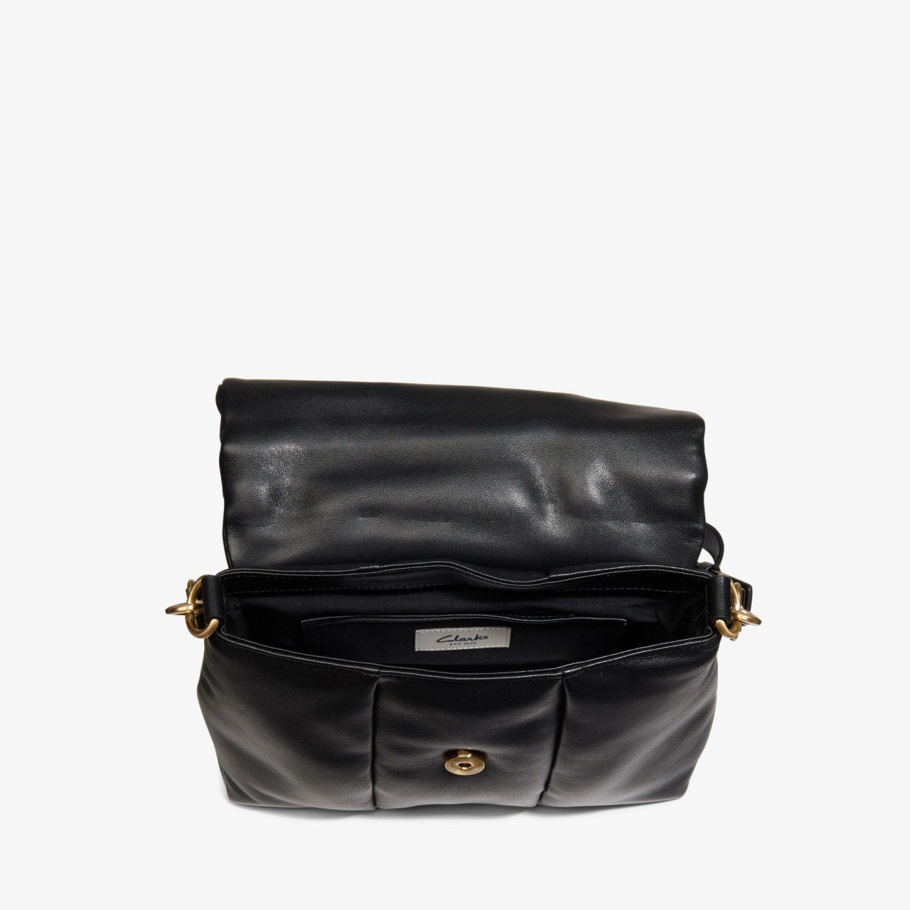 Puffy Crossbody Black Leather | Clarks discount