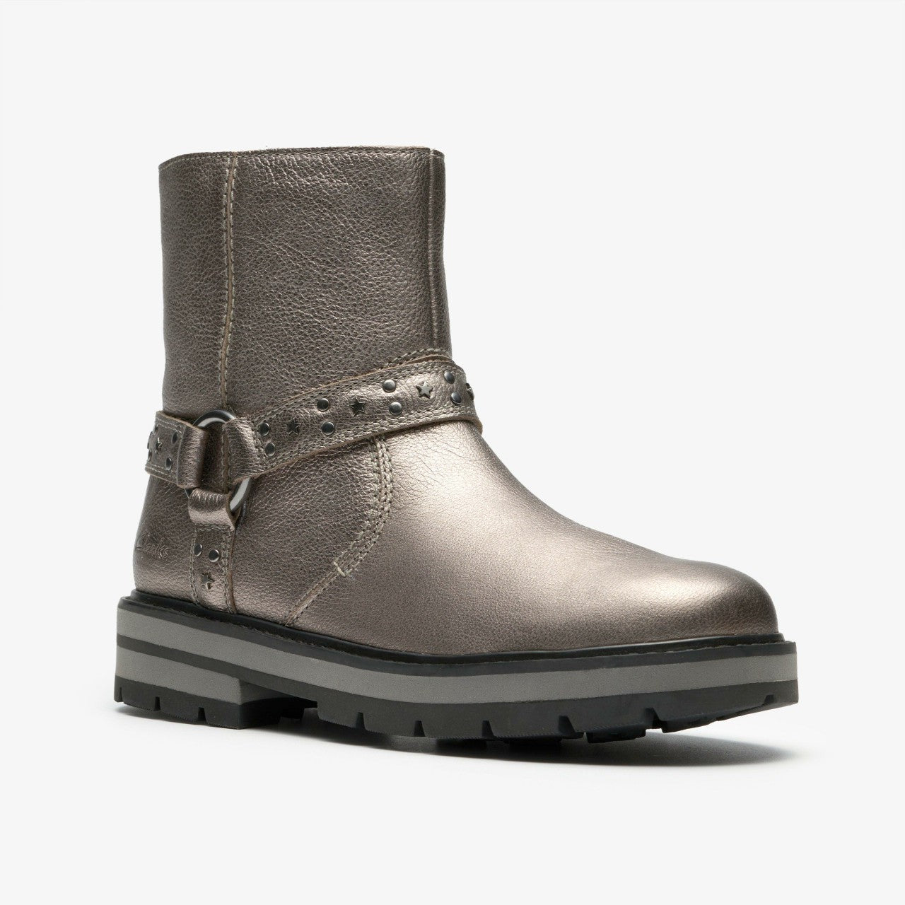 Prague Shine Kid Pewter Metallic | Clarks discount