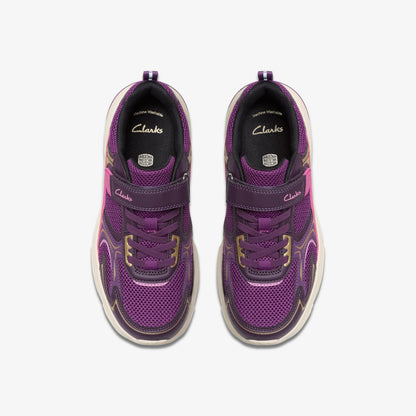 Crafton Move Kid Purple Combination | Clarks on Sale
