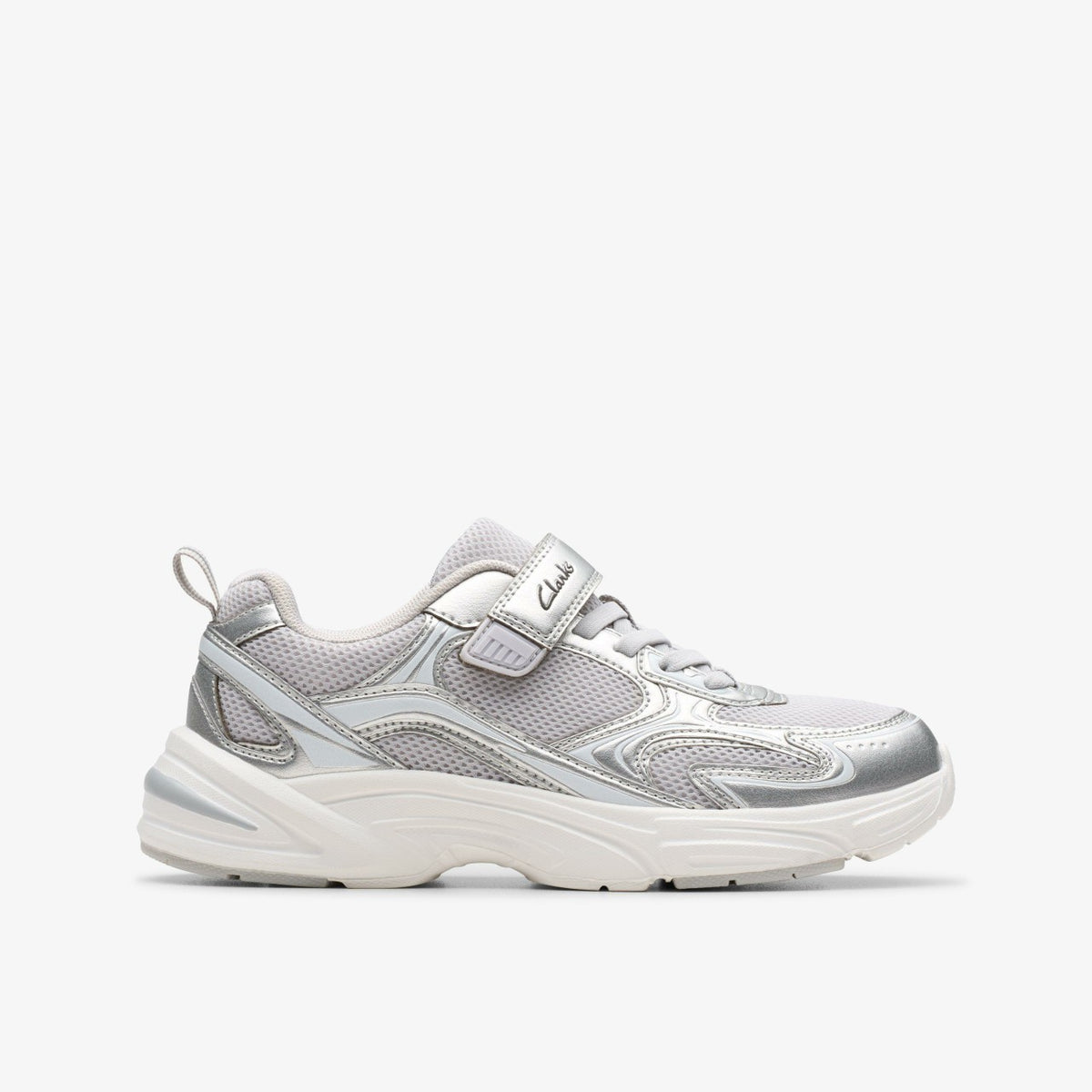 Crafton Move Kid Silver Metallic | Clarks for sale