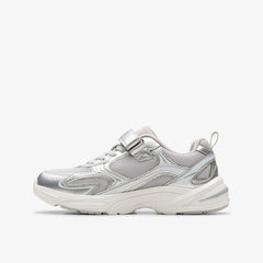 Crafton Move Kid Silver Metallic | Clarks for sale