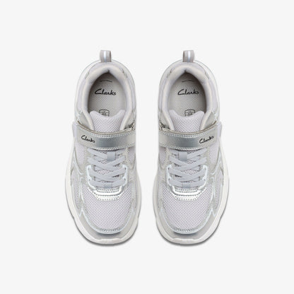 Crafton Move Kid Silver Metallic | Clarks for sale