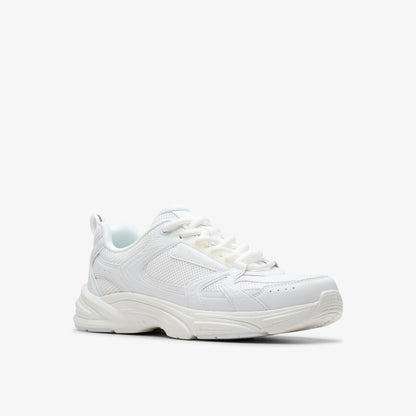 Crafton Move Youth White/White | Clarks for sale