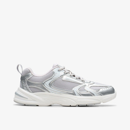 Crafton Move Youth Silver Metallic | Clarks discount
