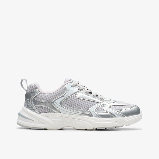 Crafton Move Youth Silver Metallic | Clarks discount