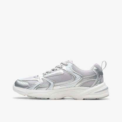 Crafton Move Youth Silver Metallic | Clarks discount