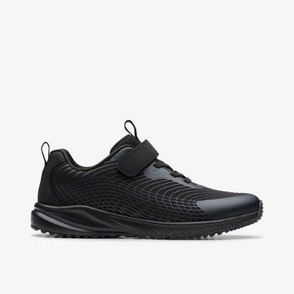 Deyes Dash Youth Black/Black | Clarks discount