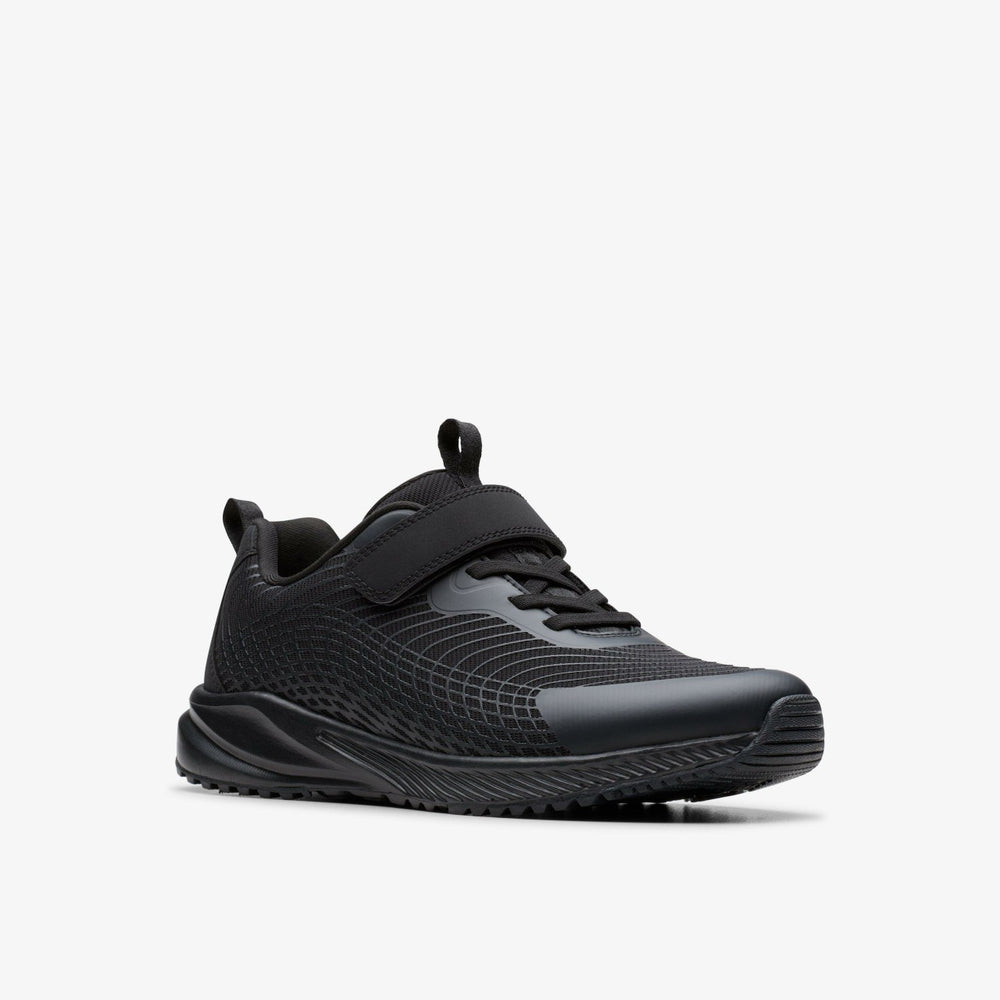Deyes Dash Youth Black/Black | Clarks discount