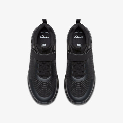 Deyes Dash Youth Black/Black | Clarks discount
