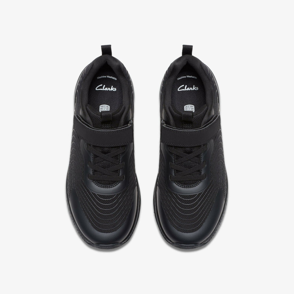 Deyes Dash Youth Black/Black | Clarks discount