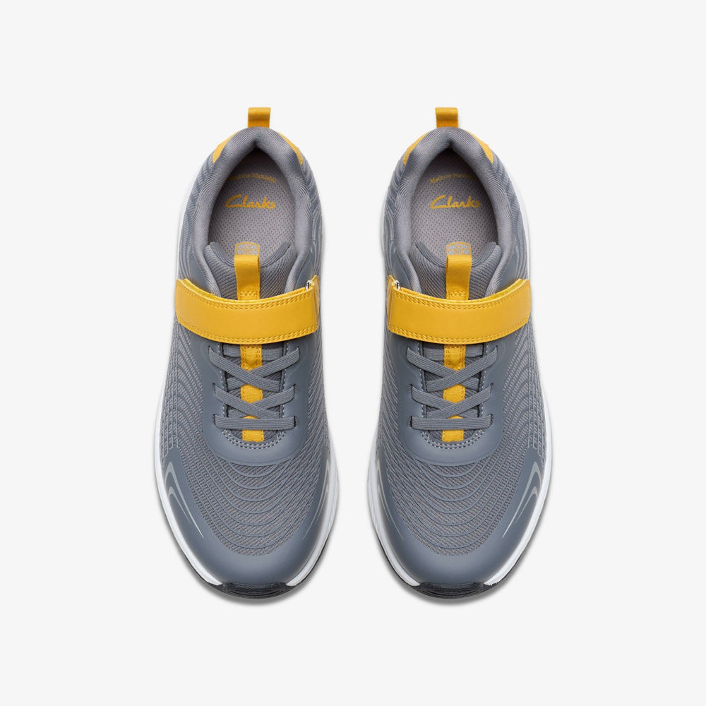 Deyes Dash Youth Grey Synthetic | Clarks for sale