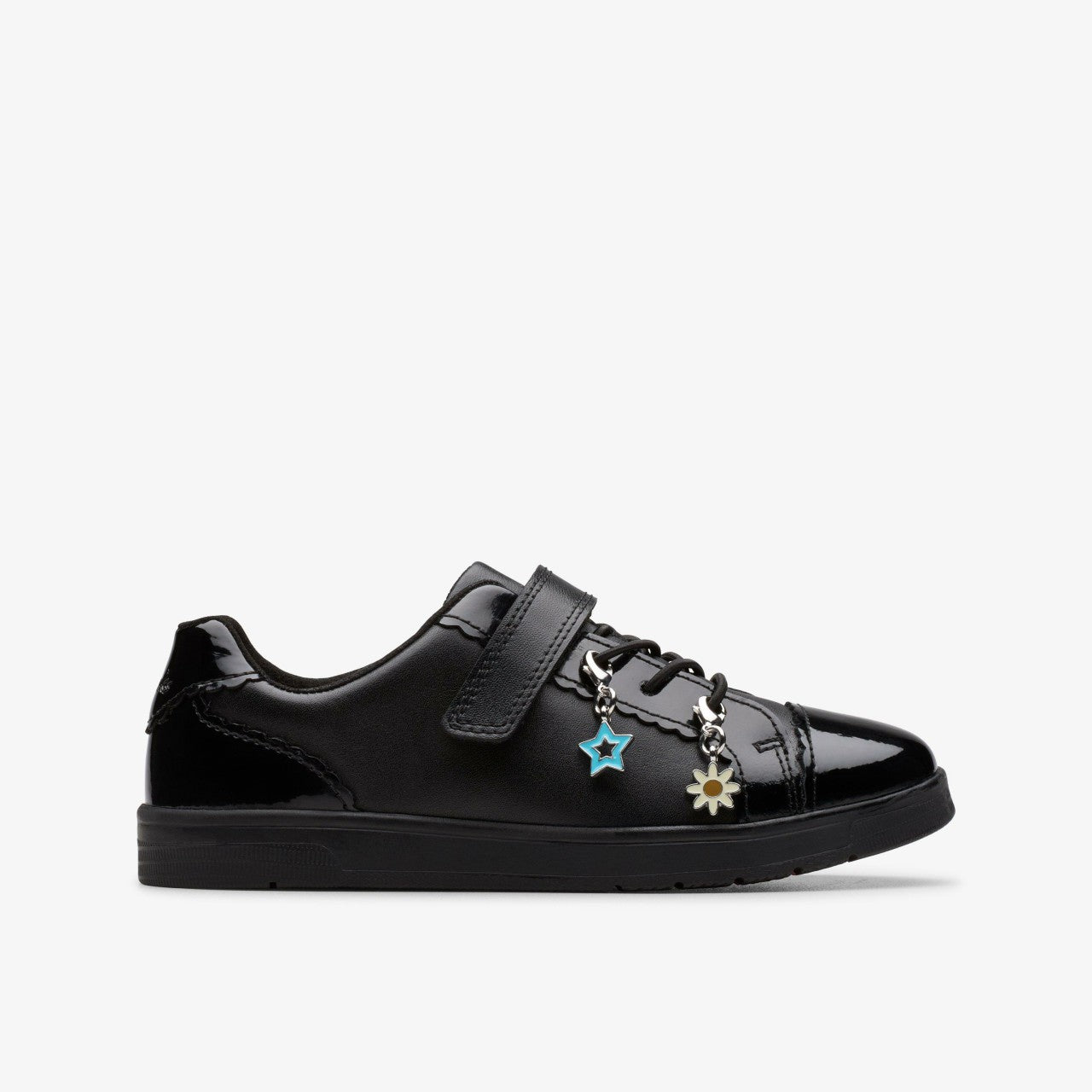 Disco Charm Kid Black Leather | Clarks on Sale