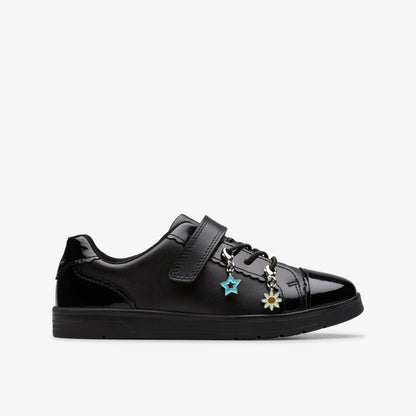 Disco Charm Kid Black Leather | Clarks on Sale