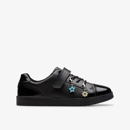 Disco Charm Kid Black Leather | Clarks on Sale