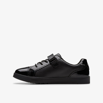 Disco Charm Kid Black Leather | Clarks on Sale