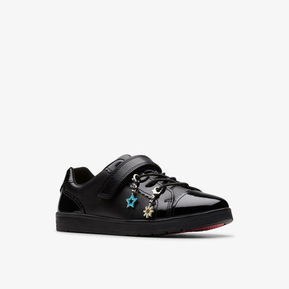 Disco Charm Kid Black Leather | Clarks on Sale